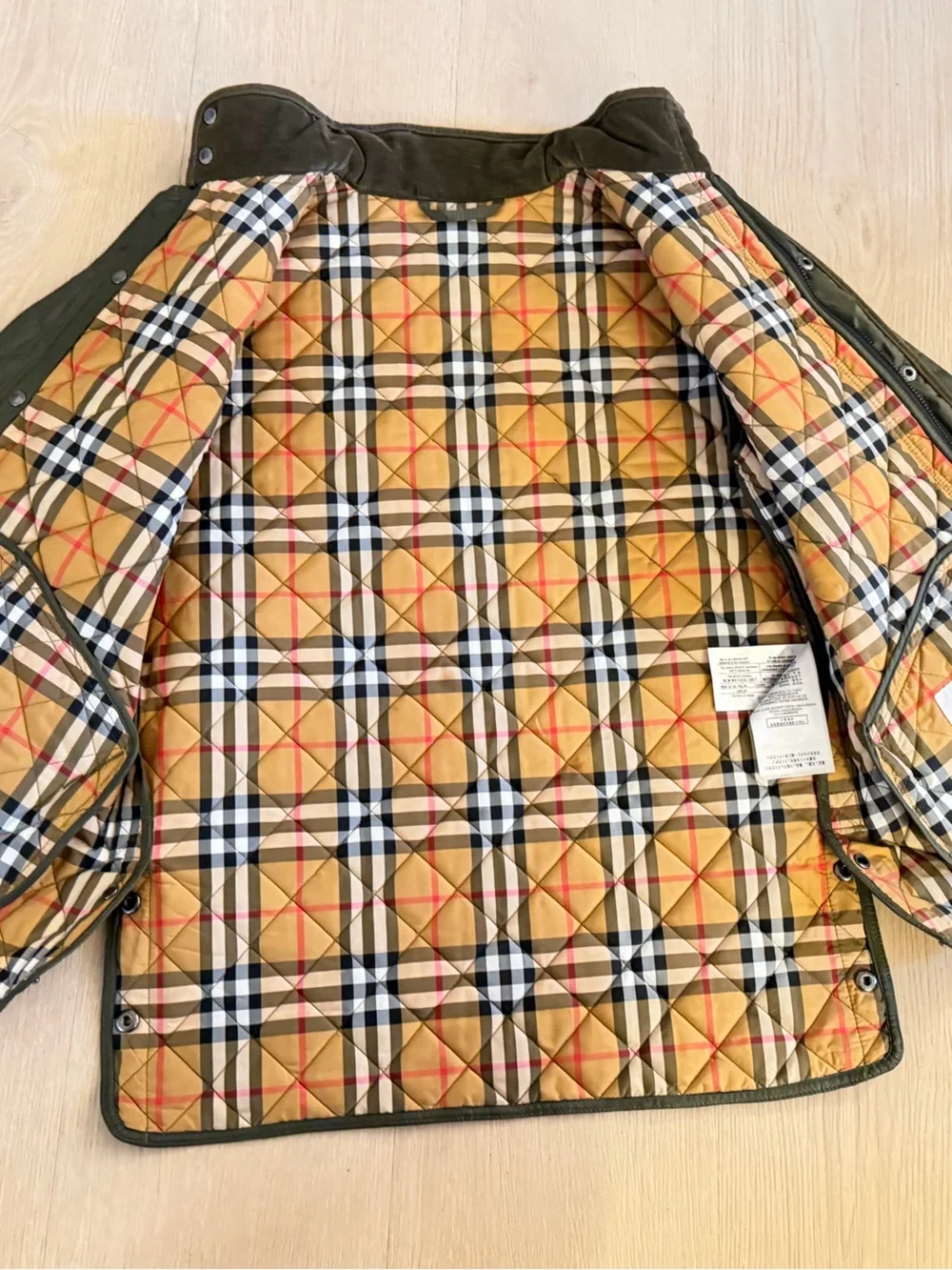 Burberry Quilted Olive Green Lightweight Jacket